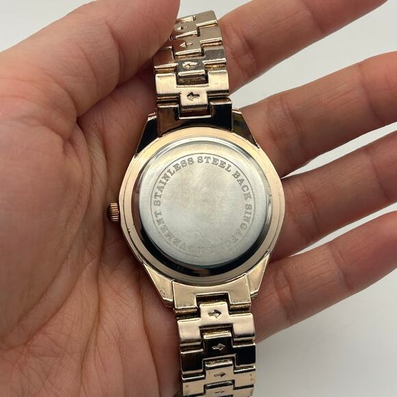 Geneva Women's Rose Gold Watch Round Crystal Pave Bezel Working New Battery - Picture 7 of 8